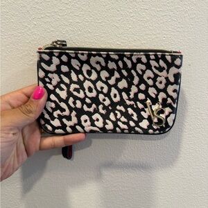 Victoria’s Secret black pink and white leopard print wristlet NWT